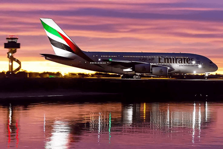 Atlas flight to the Gulf at sunset